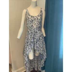 Show Me Your Mumu Dress Floral Black White Daisy Peacock Hem Size Medium New